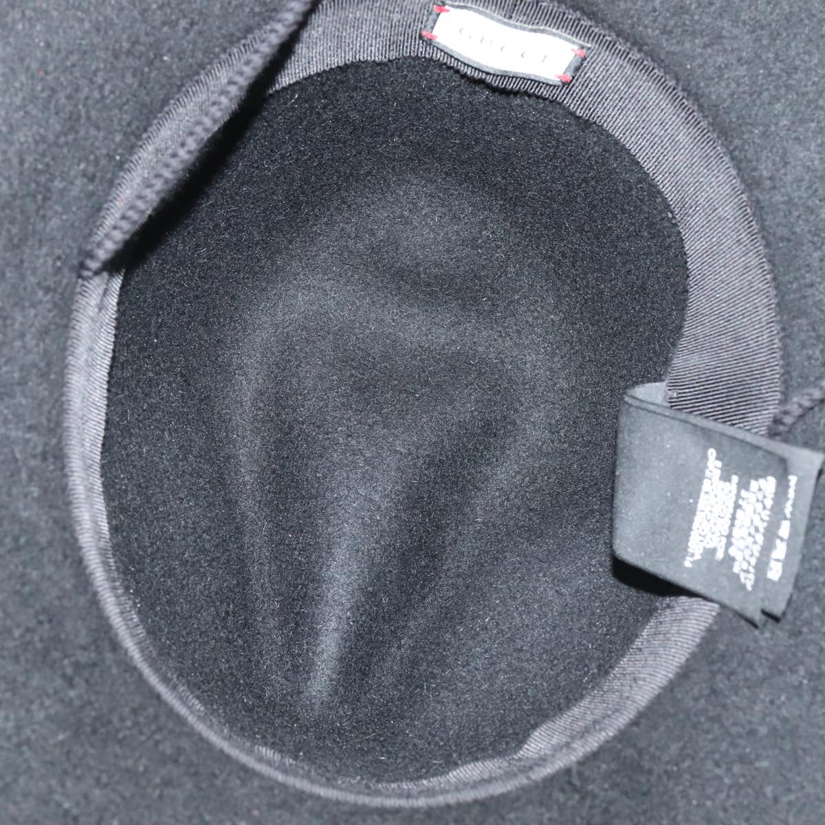 GUCCI Hat Felt XL Black Auth am6942