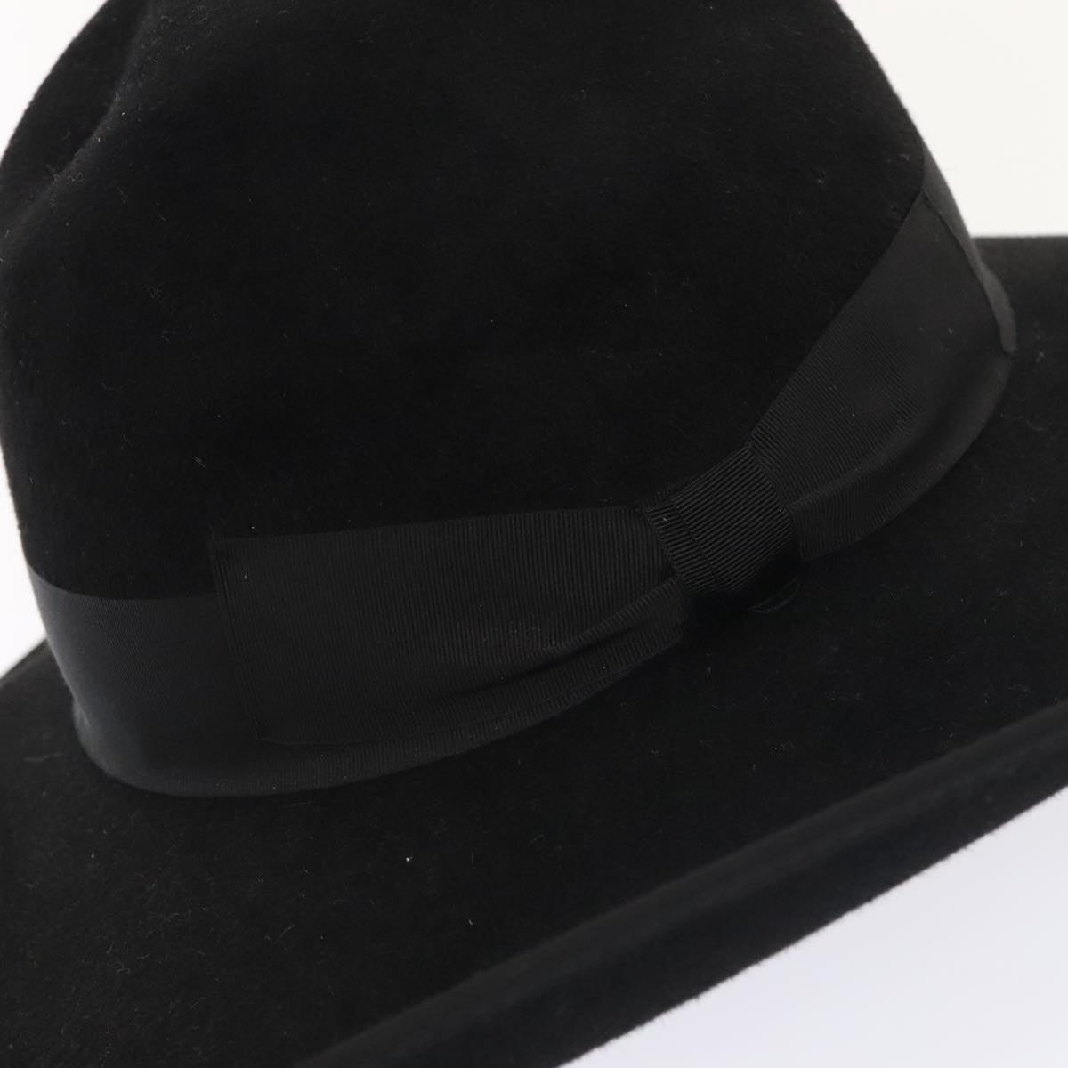 GUCCI Hat Felt XL Black Auth am6942