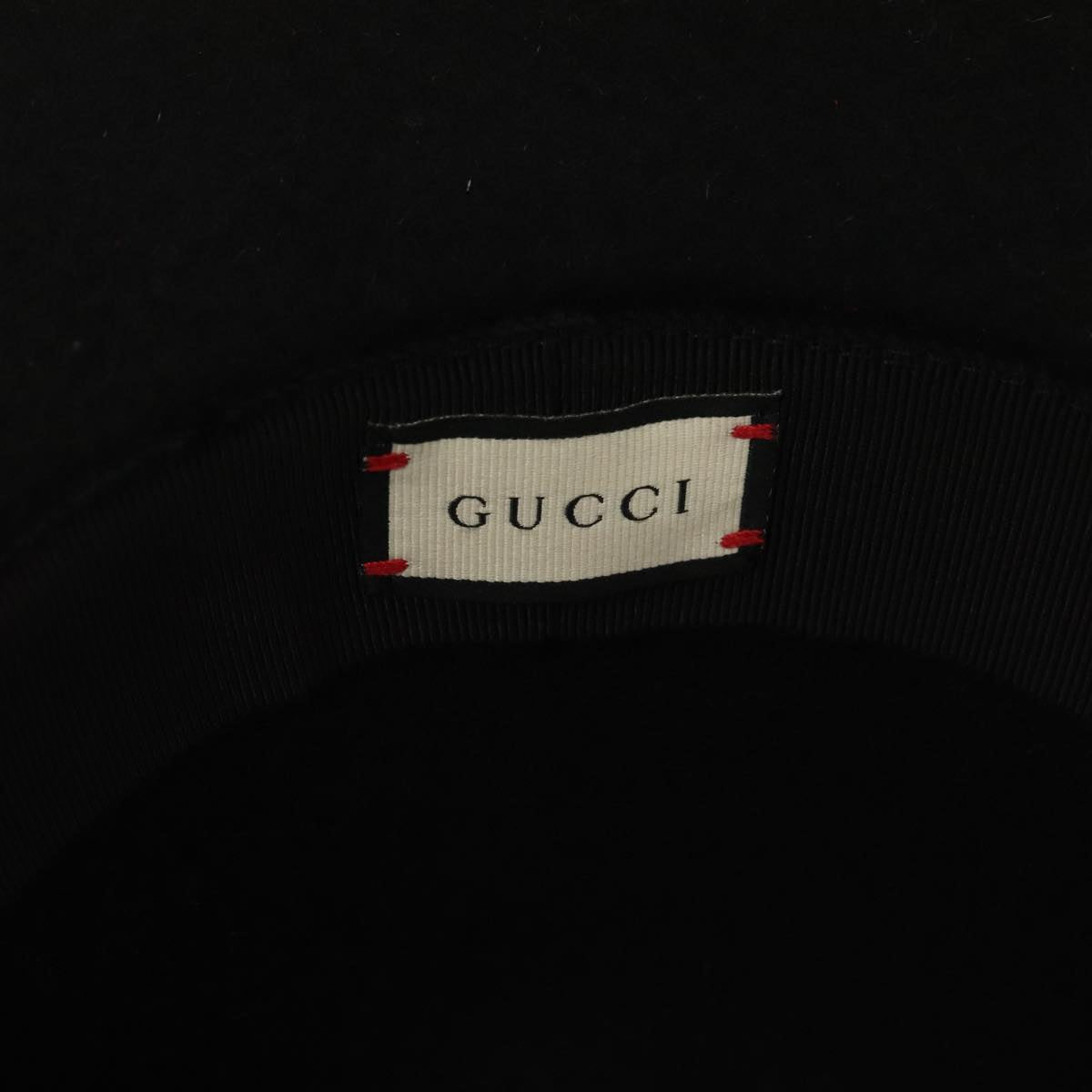 GUCCI Hat Felt XL Black Auth am6942