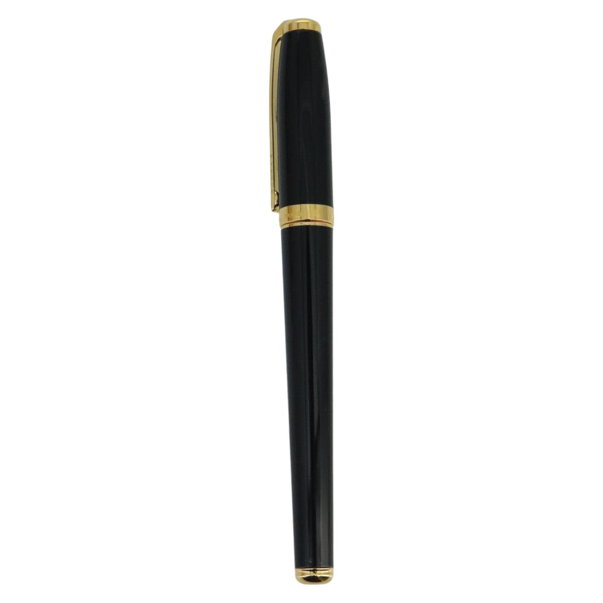 S.T. Dupont Ball Point Pen plastic Black Gold Auth am7005