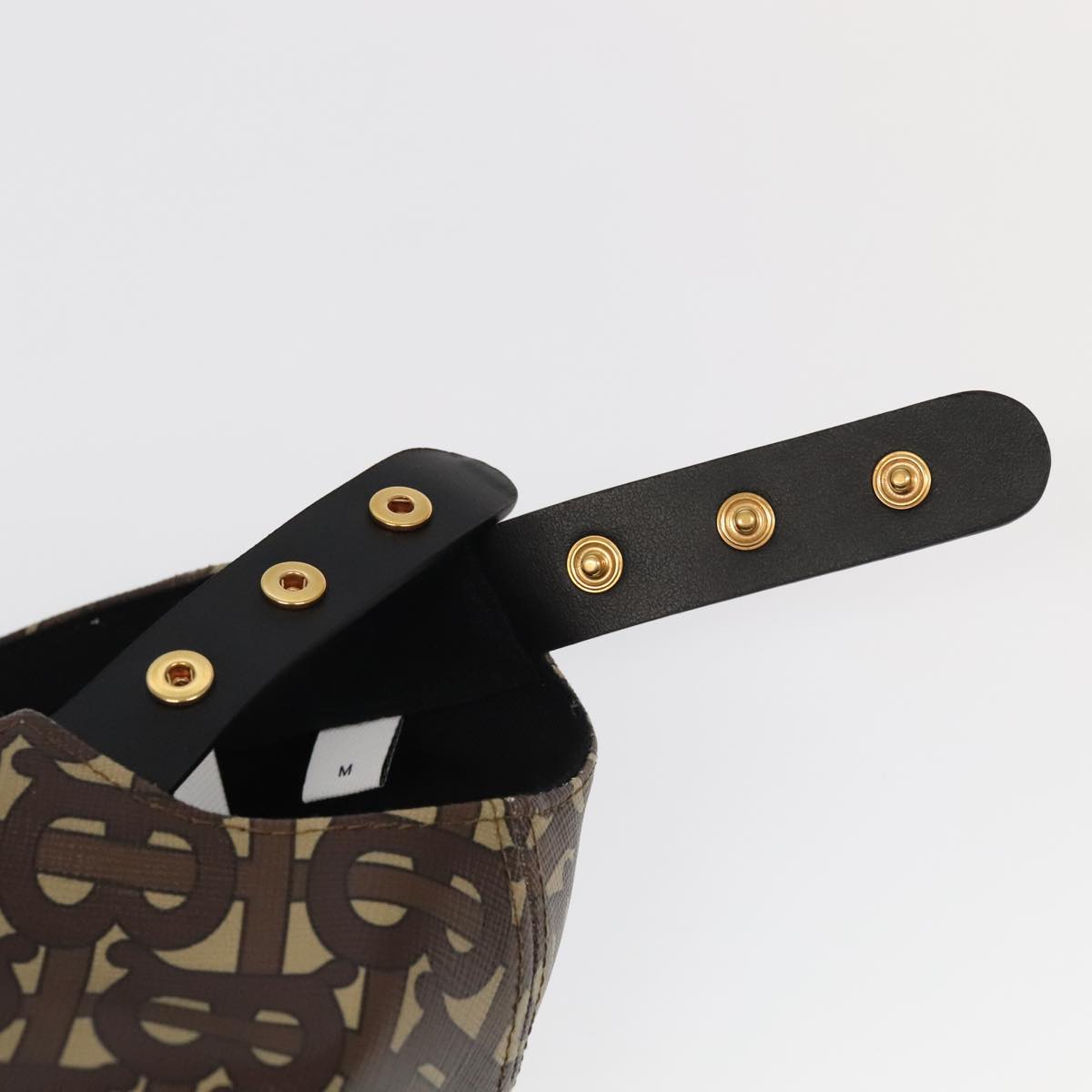 BURBERRY TB Monogram Baseball Cap PVC M Brown 8018971 Auth am7057V