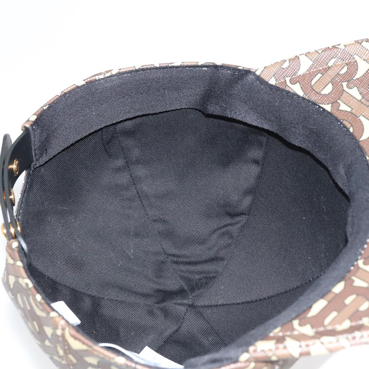 BURBERRY TB Monogram Baseball Cap PVC M Brown 8018971 Auth am7057V