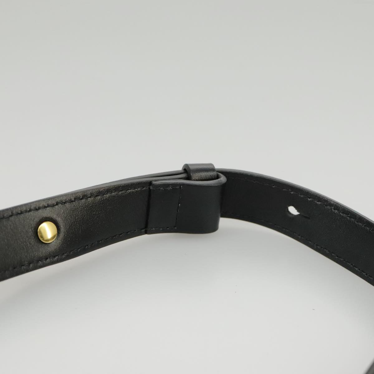 Chloe Mini Hand Bag Leather 2way Black Gold Auth am7172V