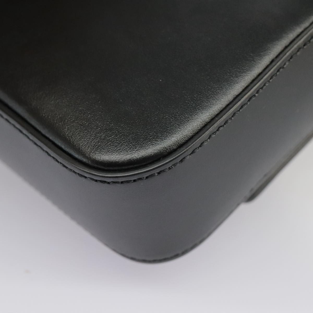 Chloe Mini Hand Bag Leather 2way Black Gold Auth am7172V