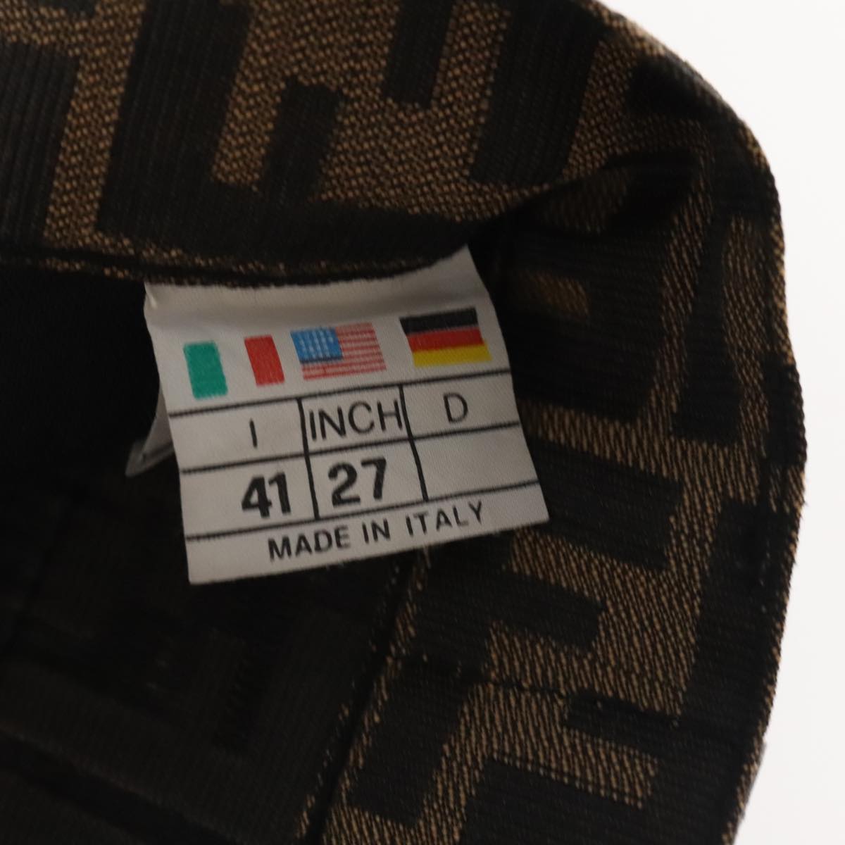FENDI Zucca Canvas Pants XO Black Brown Auth am7264V