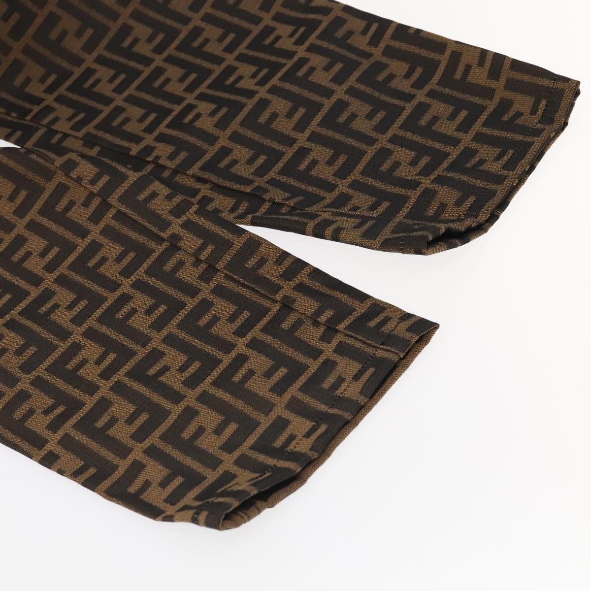FENDI Zucca Canvas Pants XO Black Brown Auth am7264V