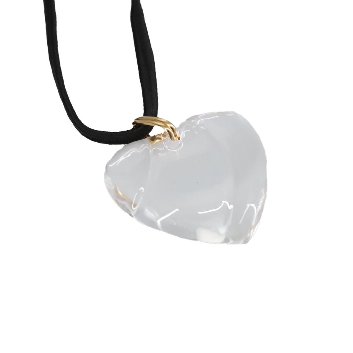 Baccarat Necklace Crystal Gzass Clear Black Gold Auth am7307