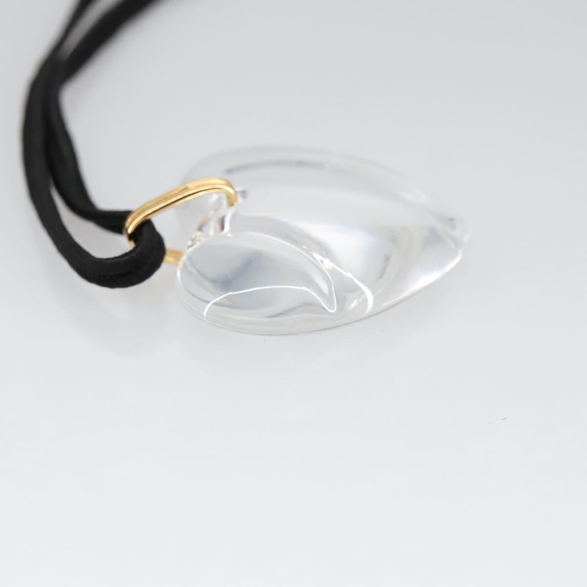 Baccarat Necklace Crystal Gzass Clear Black Gold Auth am7307