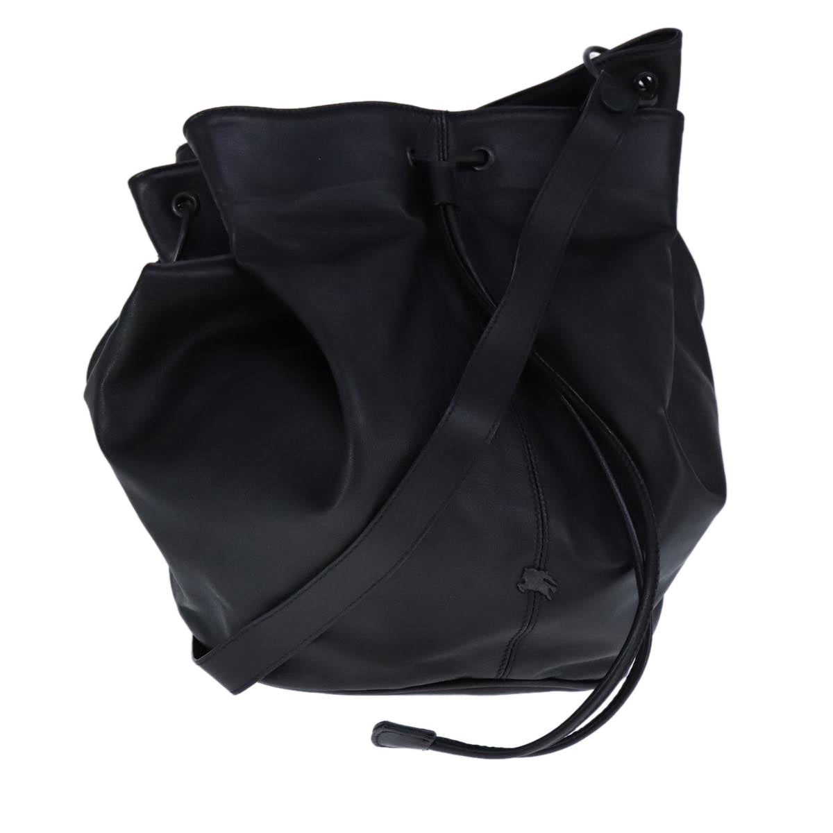 BURBERRY Shoulder Bag Leather Black Auth am7339