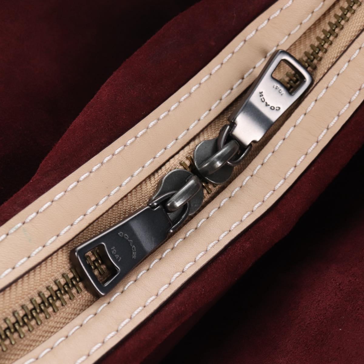 Coach Rogue 31 Hand Bag Leather Beige Auth am7357V