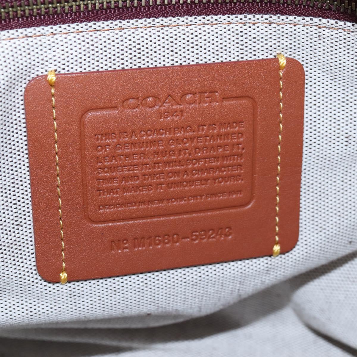 Coach Rogue 31 Hand Bag Leather Beige Auth am7357V