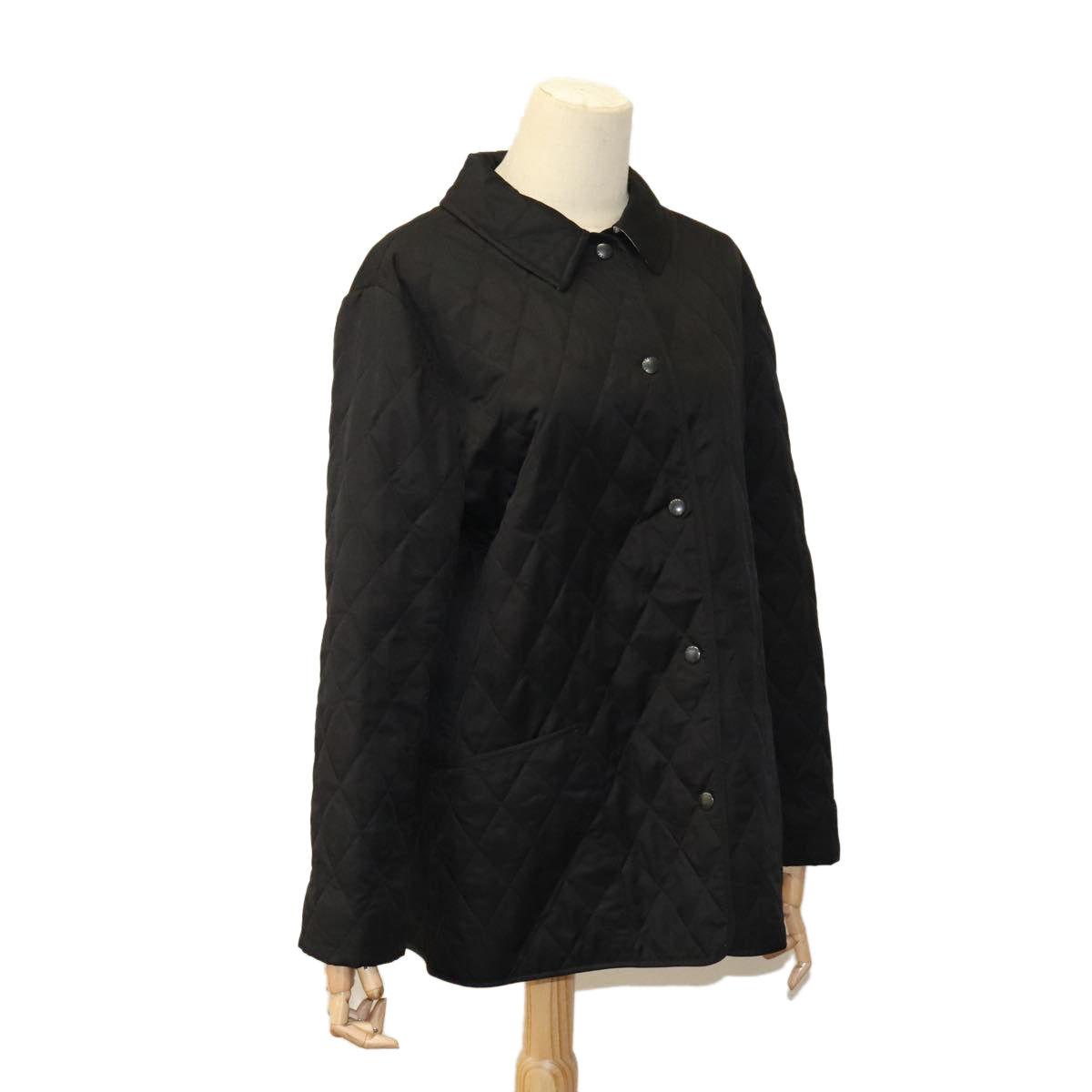 BURBERRY Quilted Jacket Polyester Black Auth am7381