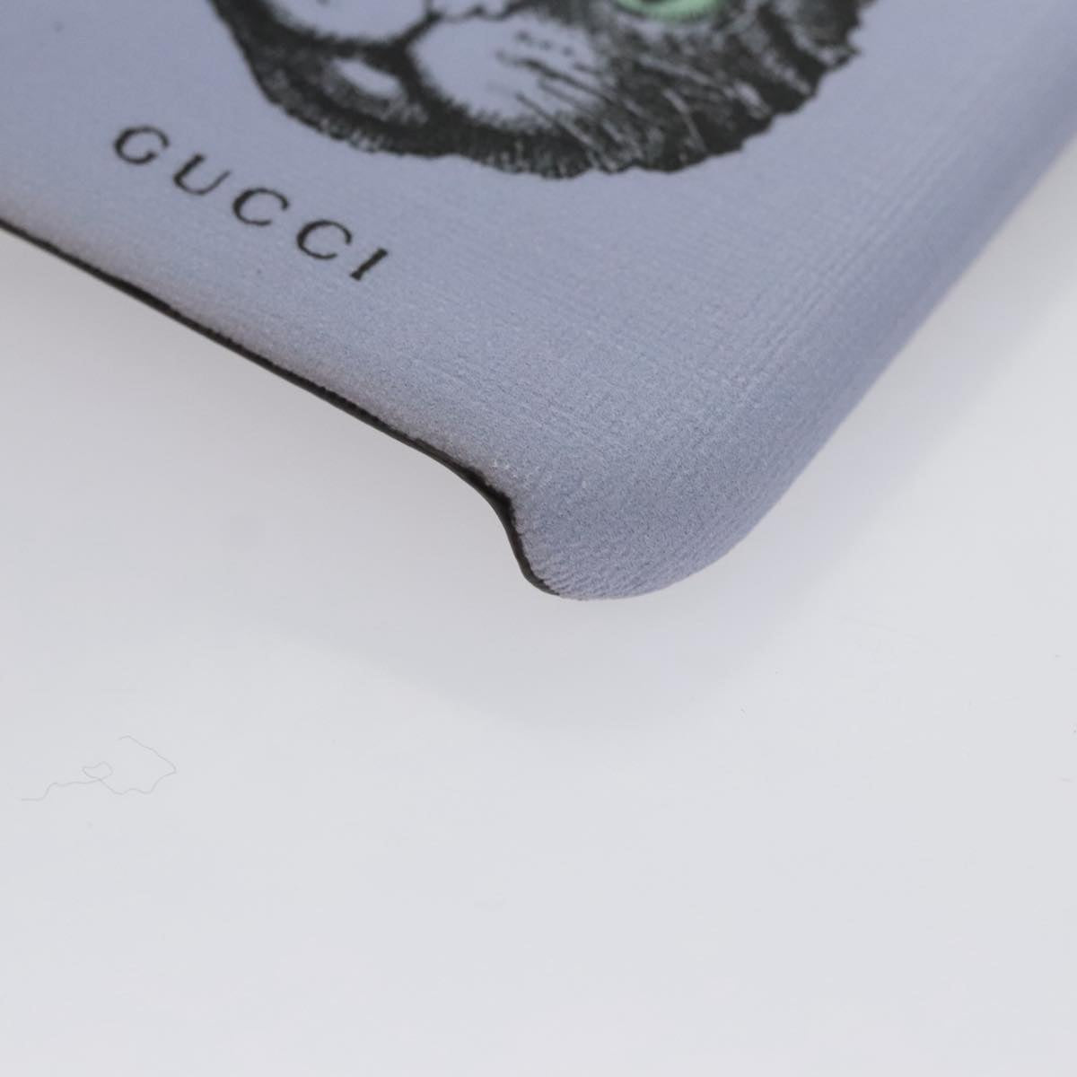 GUCCI Cat iphone8 iPhone Case PVC Leather Purple 548889 Auth am7392