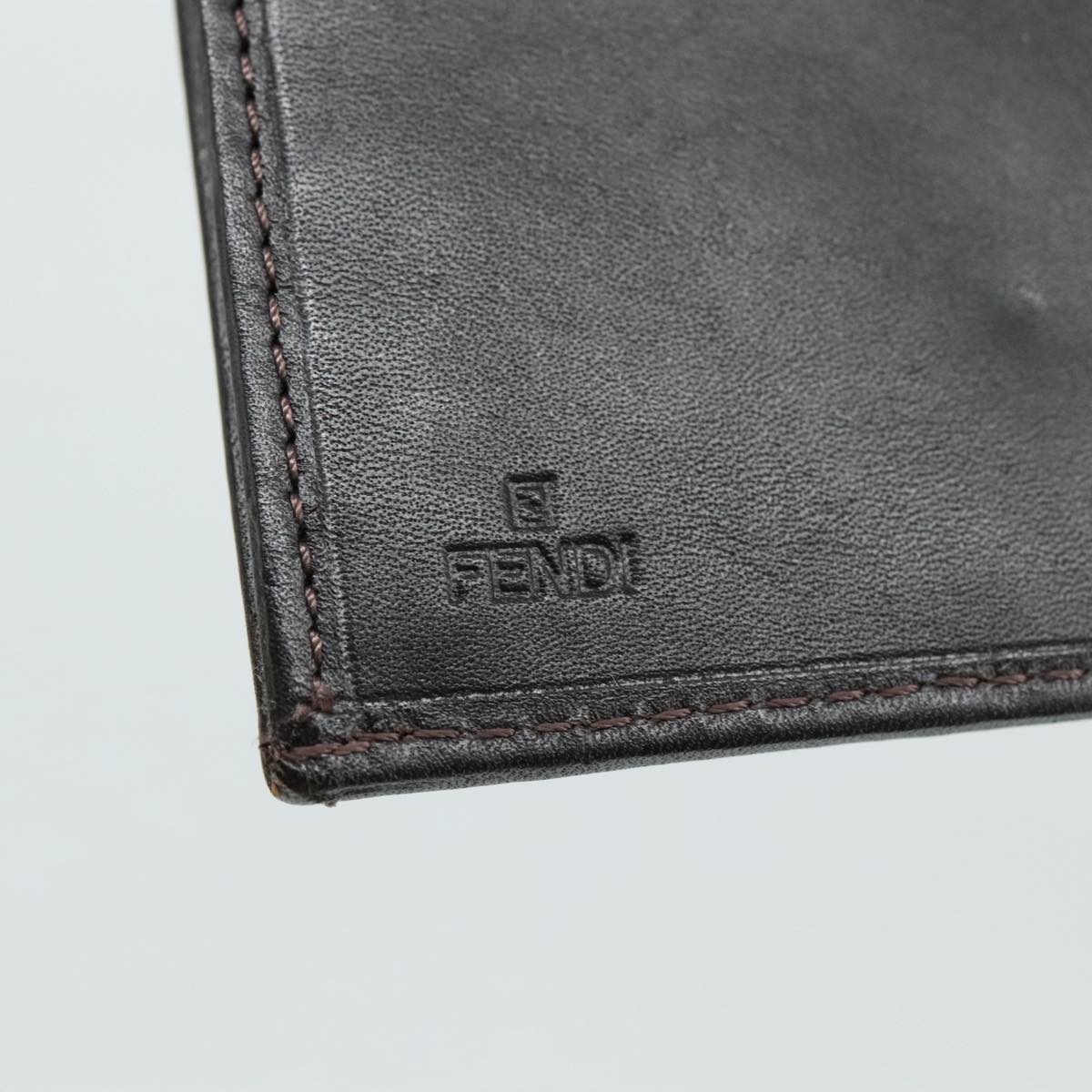 FENDI Zucchino Canvas Wallet Brown Auth am7414V