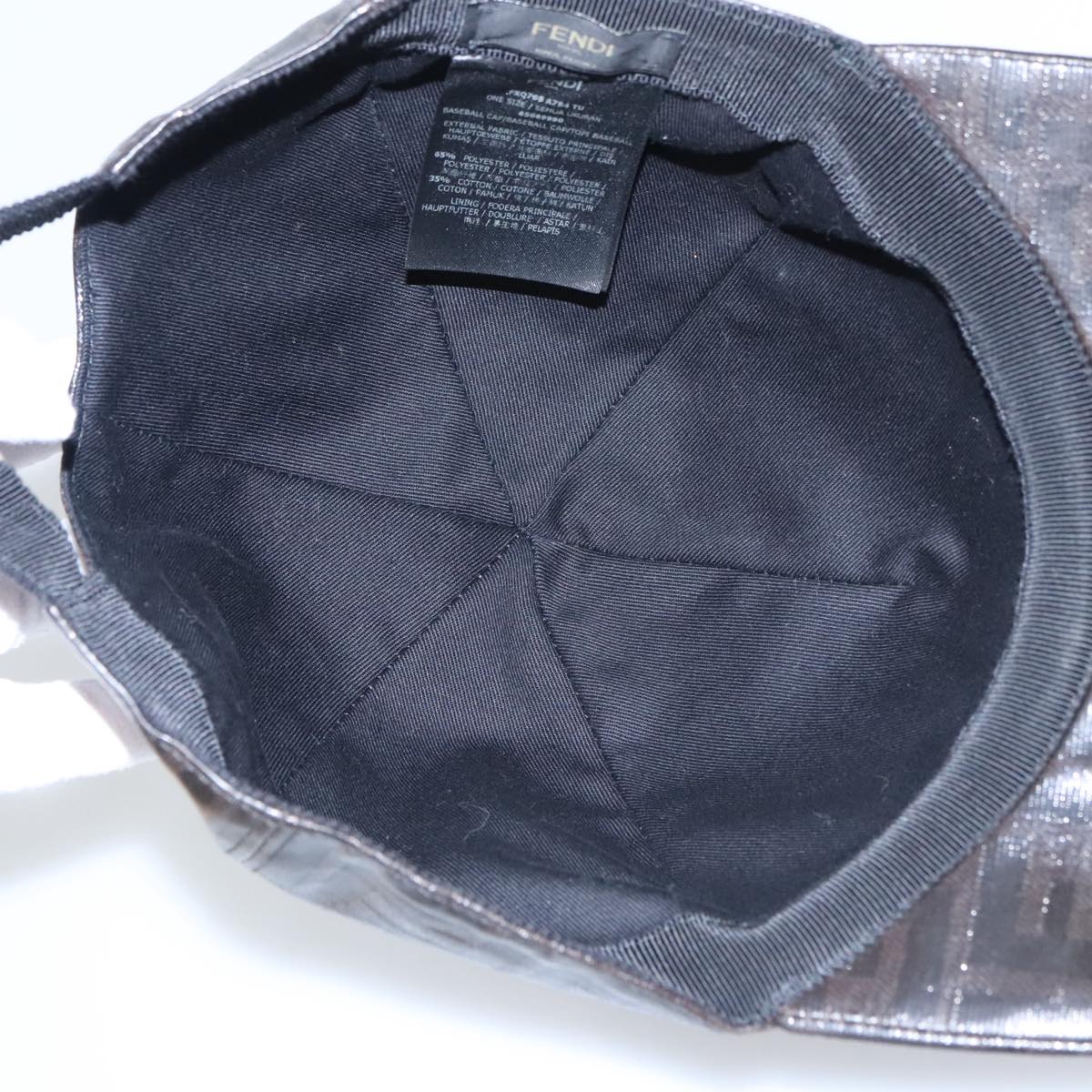 FENDI Zucca Canvas Cap Black Brown Auth am7434