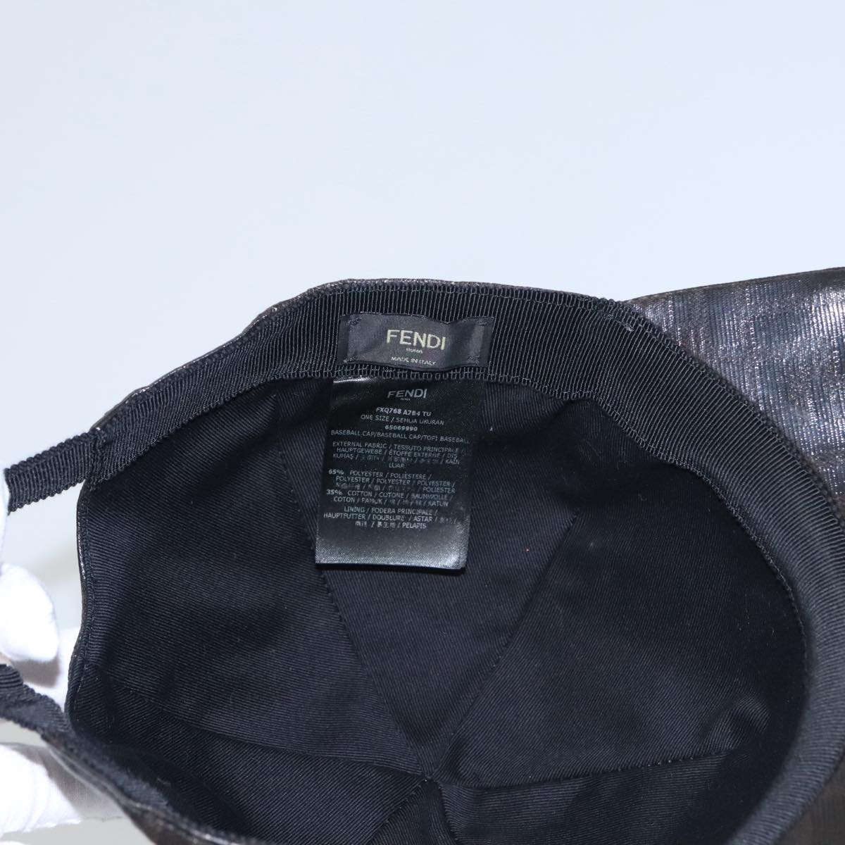 FENDI Zucca Canvas Cap Black Brown Auth am7434