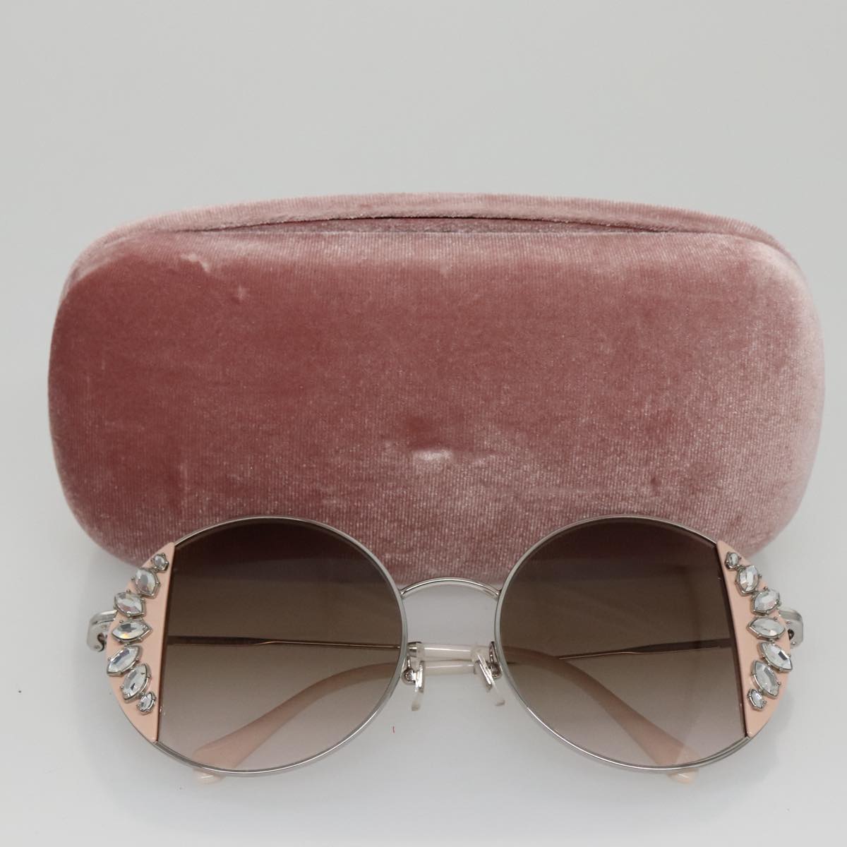 Miu Miu Sunglasses metal Pink Auth am7449