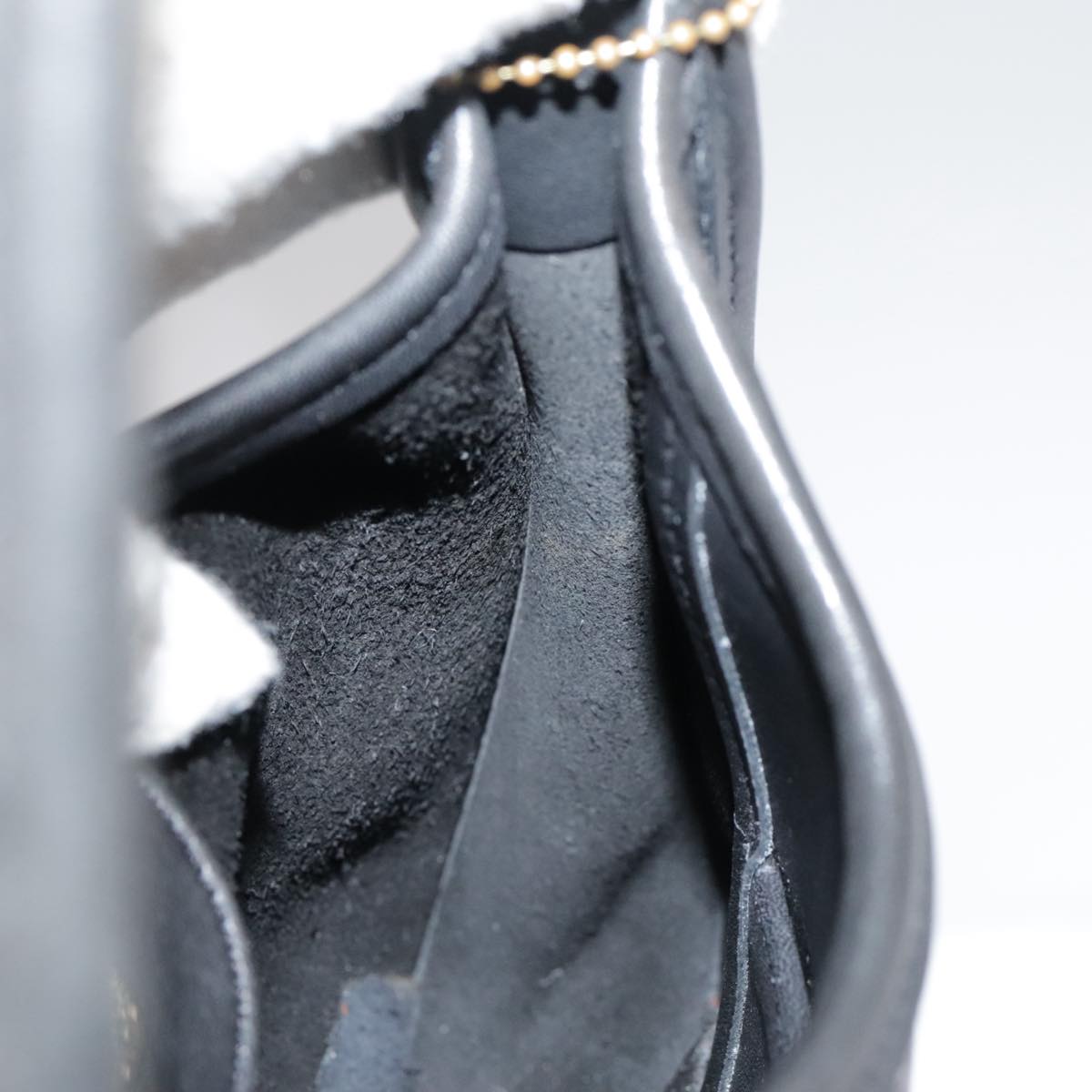 Coach Hand Bag Leather Black Gold Auth am7459