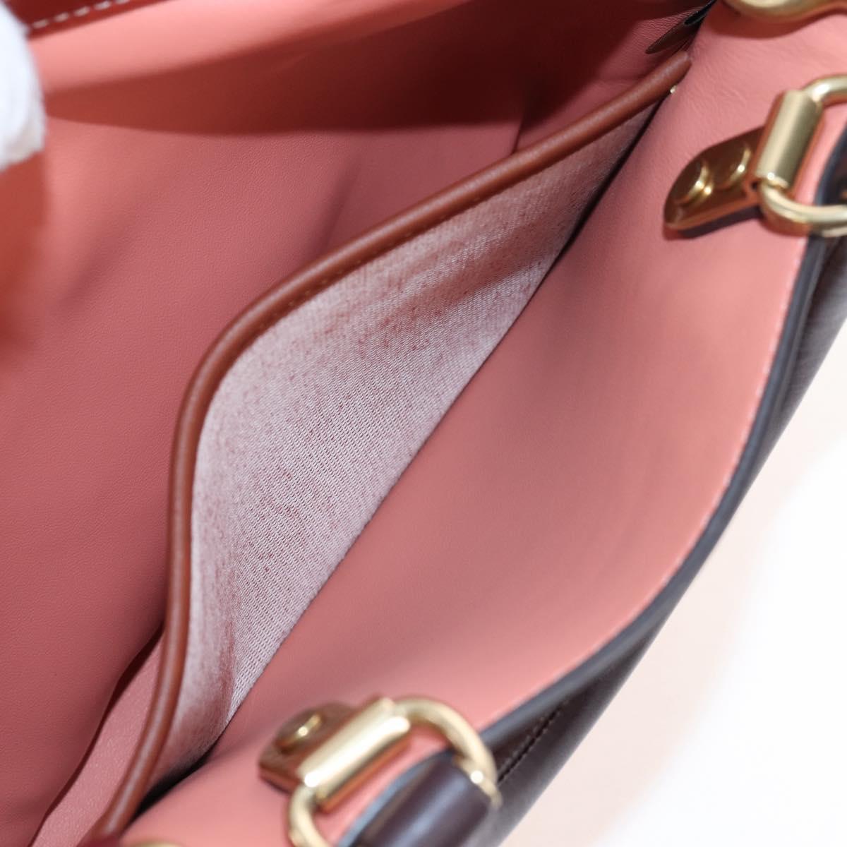 Coach Rogue 25 Hand Bag Leather 2way Pink Gold Auth am7461V
