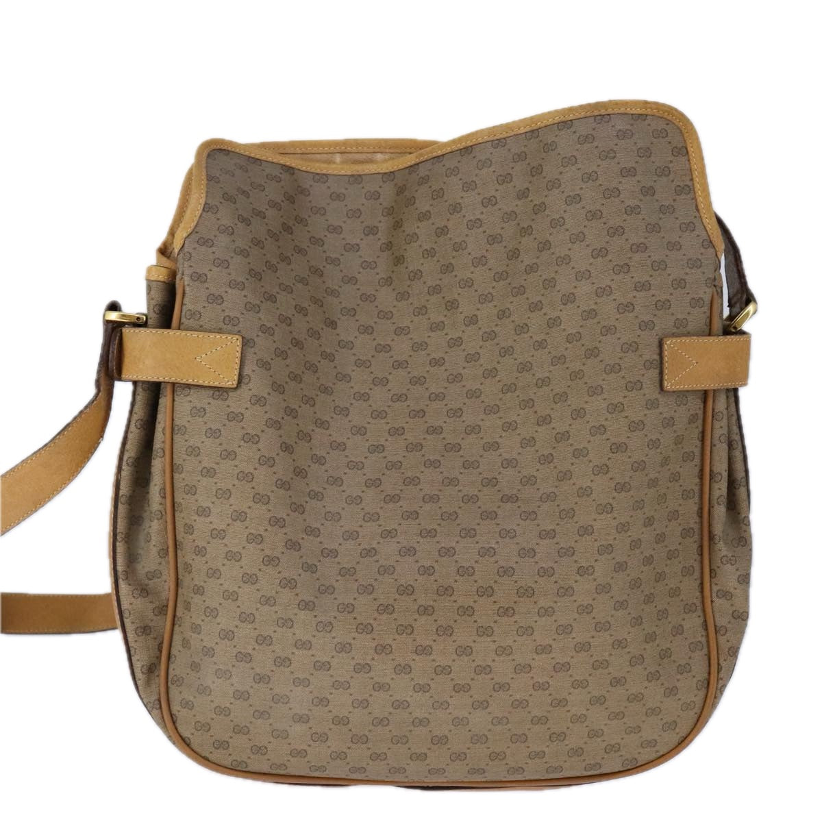 GUCCI Micro GG Supreme Shoulder Bag PVC Beige Gold Auth am7493