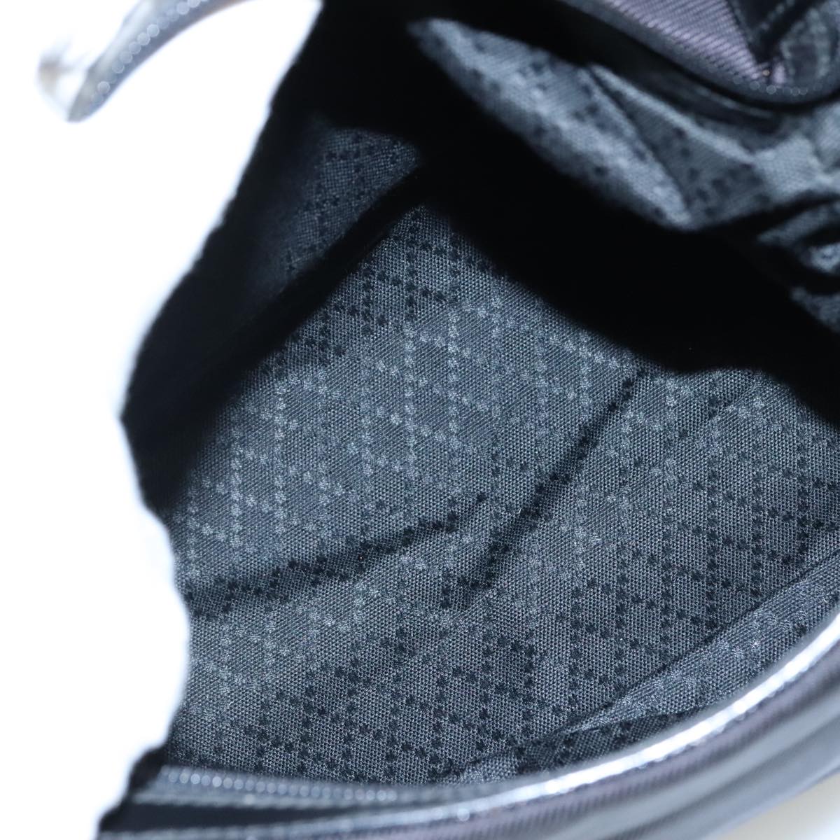 GUCCI Bamboo Hand Bag Nylon Black Silver 000 1434 0531 Auth am7494