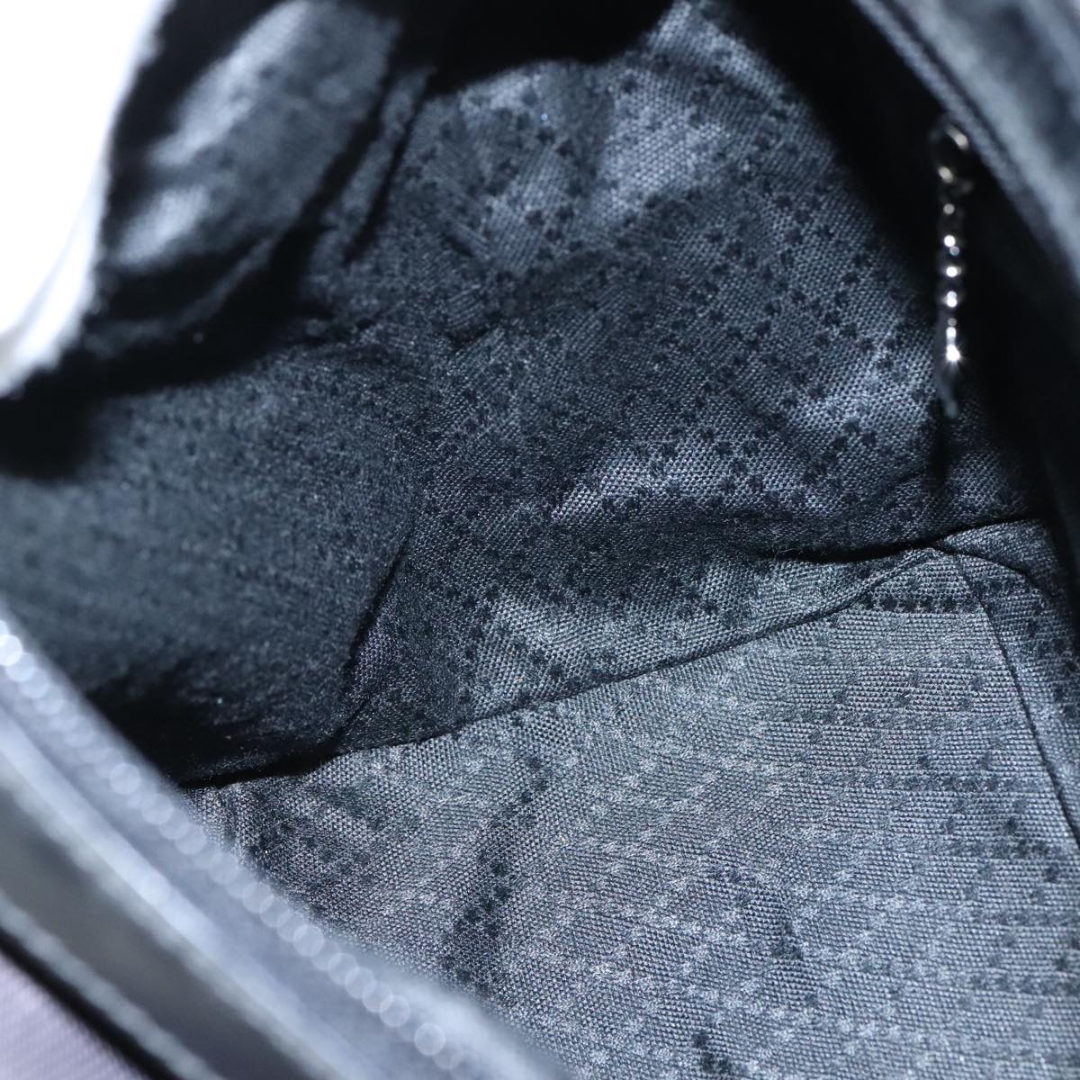 GUCCI Bamboo Hand Bag Nylon Black Silver 000 1434 0531 Auth am7494