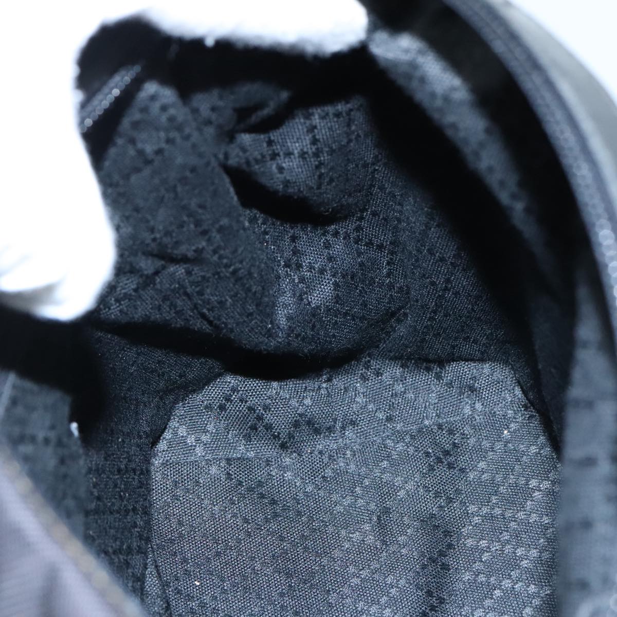 GUCCI Bamboo Hand Bag Nylon Black Silver 000 1434 0531 Auth am7494