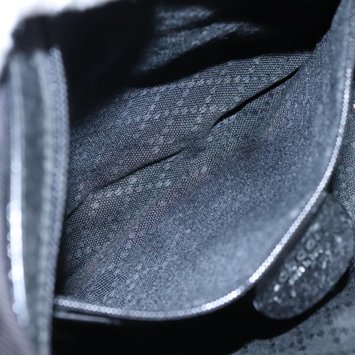 GUCCI Bamboo Hand Bag Nylon Black Silver 000 1434 0531 Auth am7494