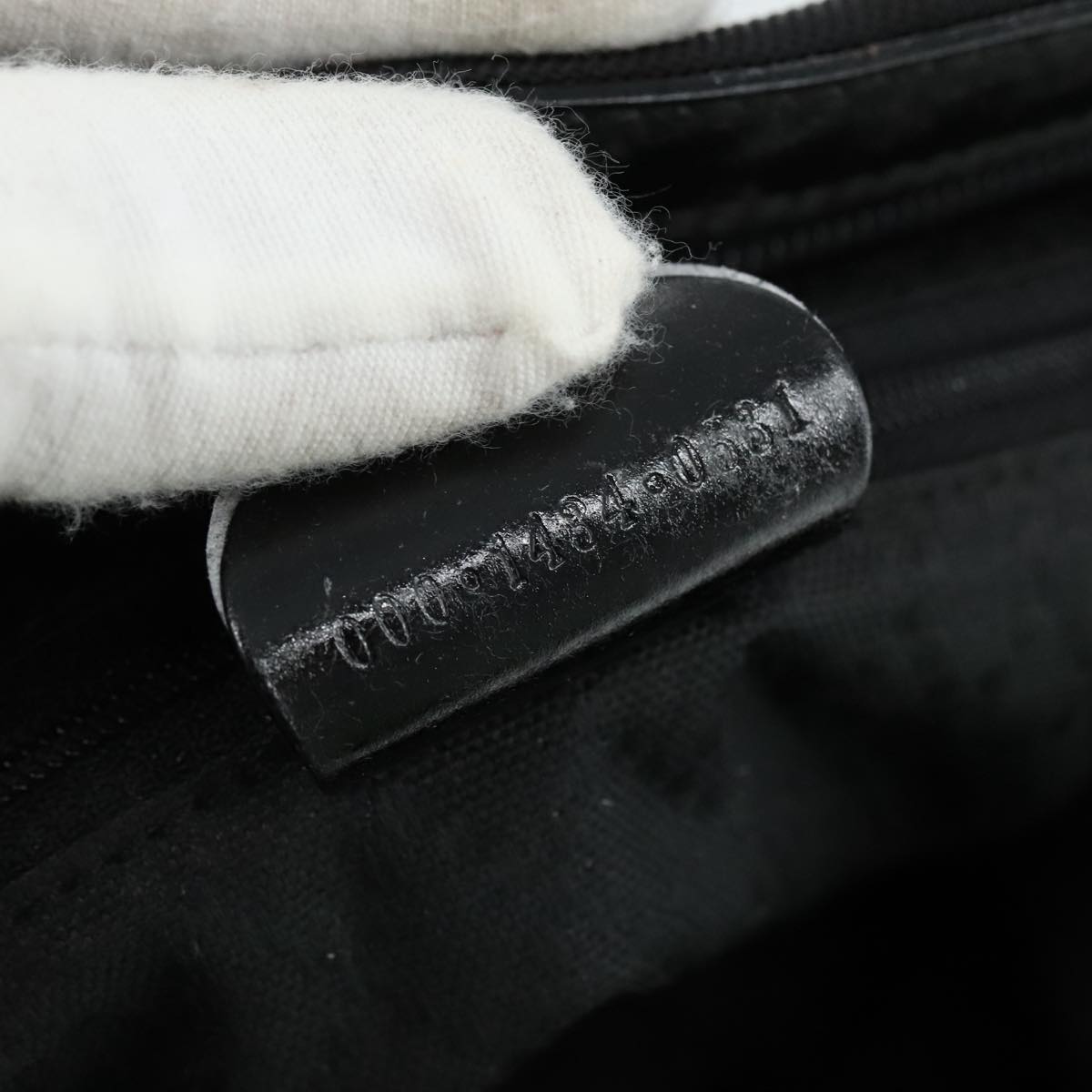 GUCCI Bamboo Hand Bag Nylon Black Silver 000 1434 0531 Auth am7494