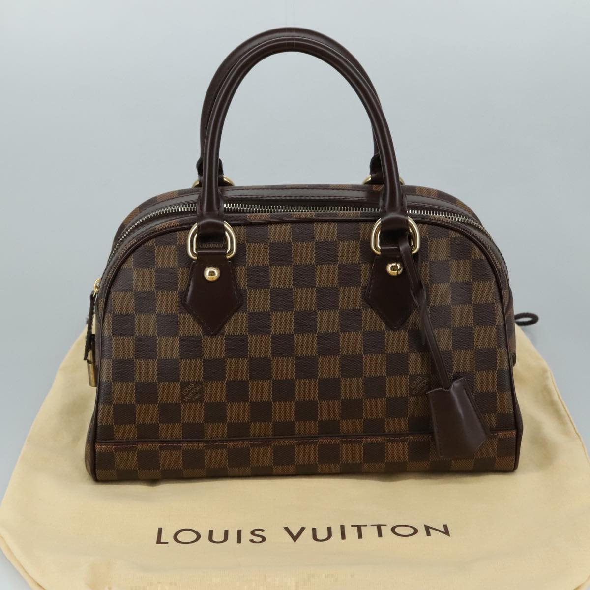 LOUIS VUITTON Damier Ebene Duomo Hand Bag N60008 LV Auth am7518V
