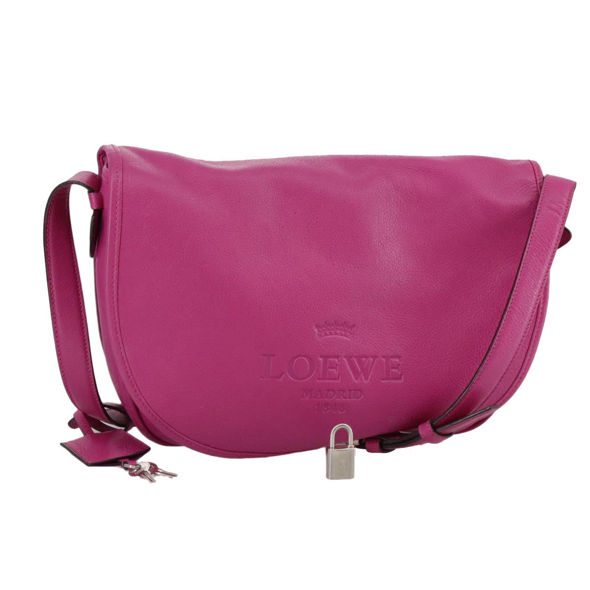 LOEWE Shoulder Bag Leather Pink Auth am7531