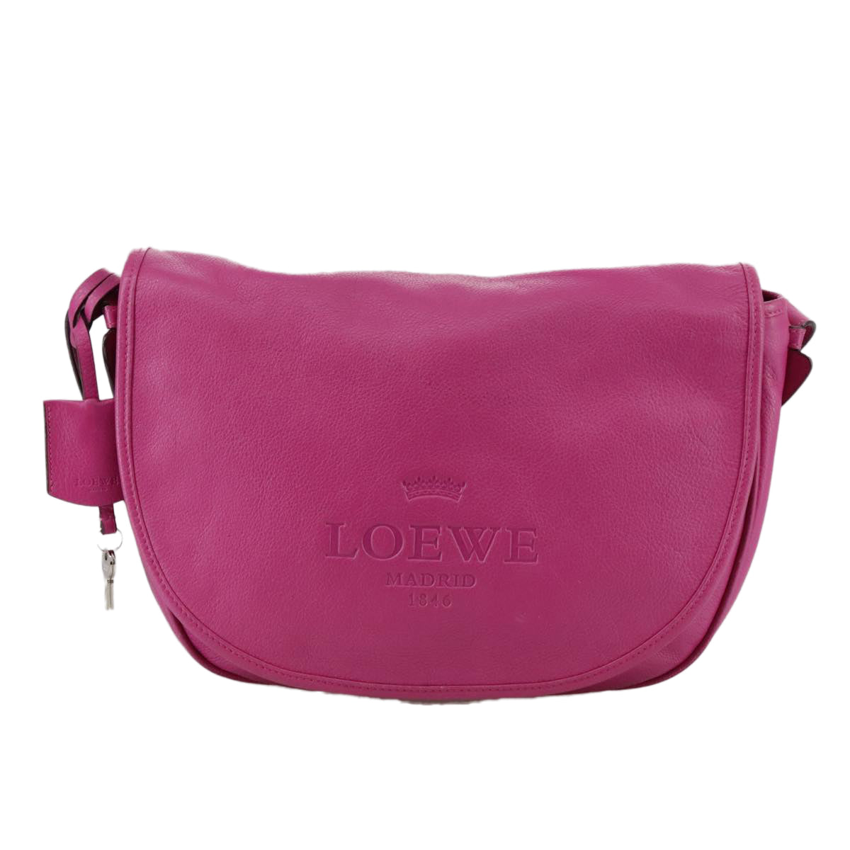 LOEWE Shoulder Bag Leather Pink Auth am7531