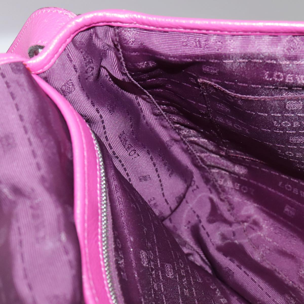 LOEWE Shoulder Bag Leather Pink Auth am7531