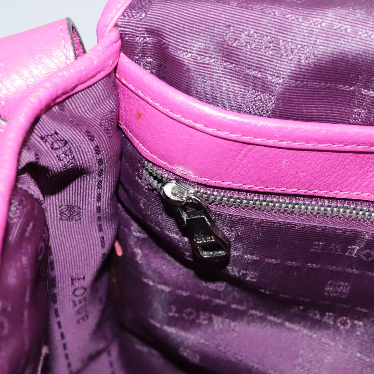 LOEWE Shoulder Bag Leather Pink Auth am7531