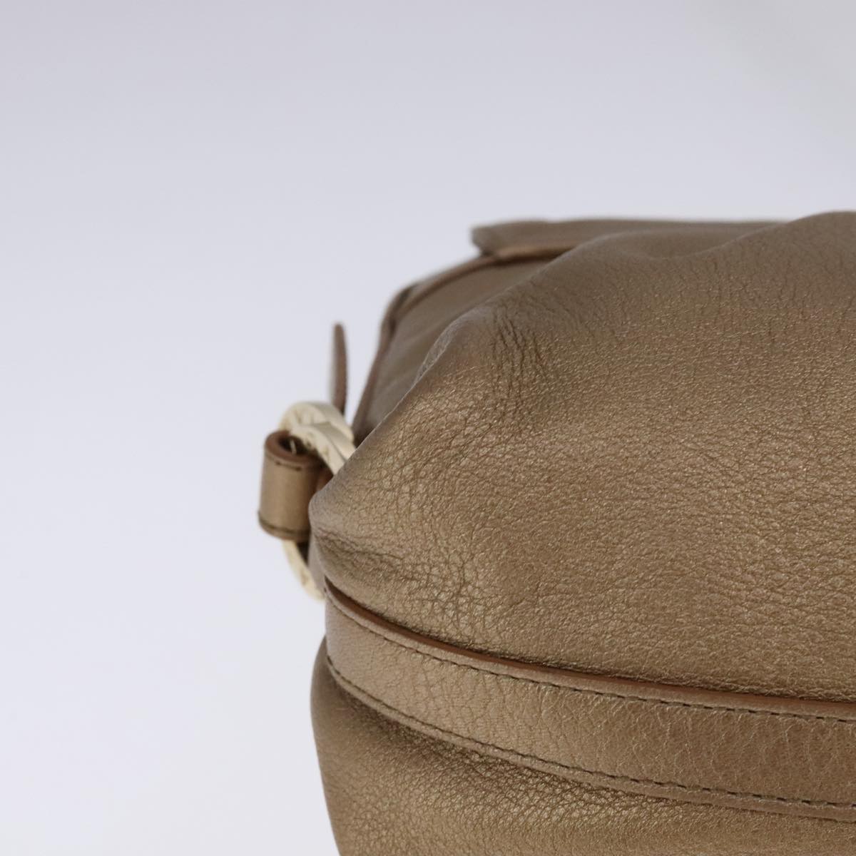 BVLGARI Chandra Shoulder Bag Leather Bronze Auth am7552