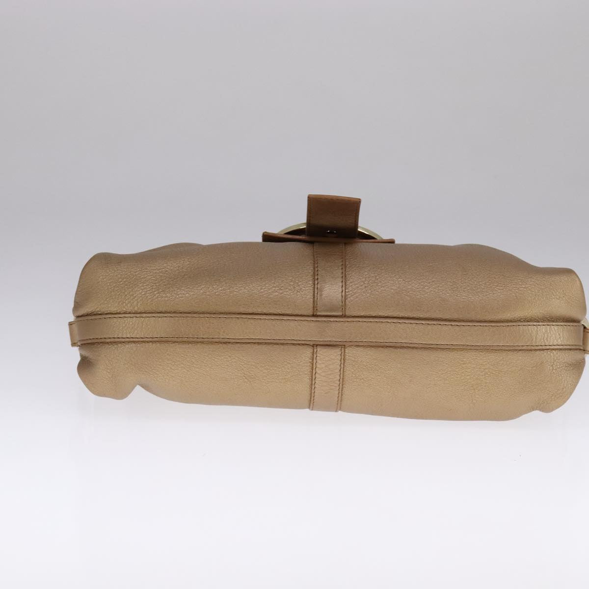 BVLGARI Chandra Shoulder Bag Leather Bronze Auth am7552