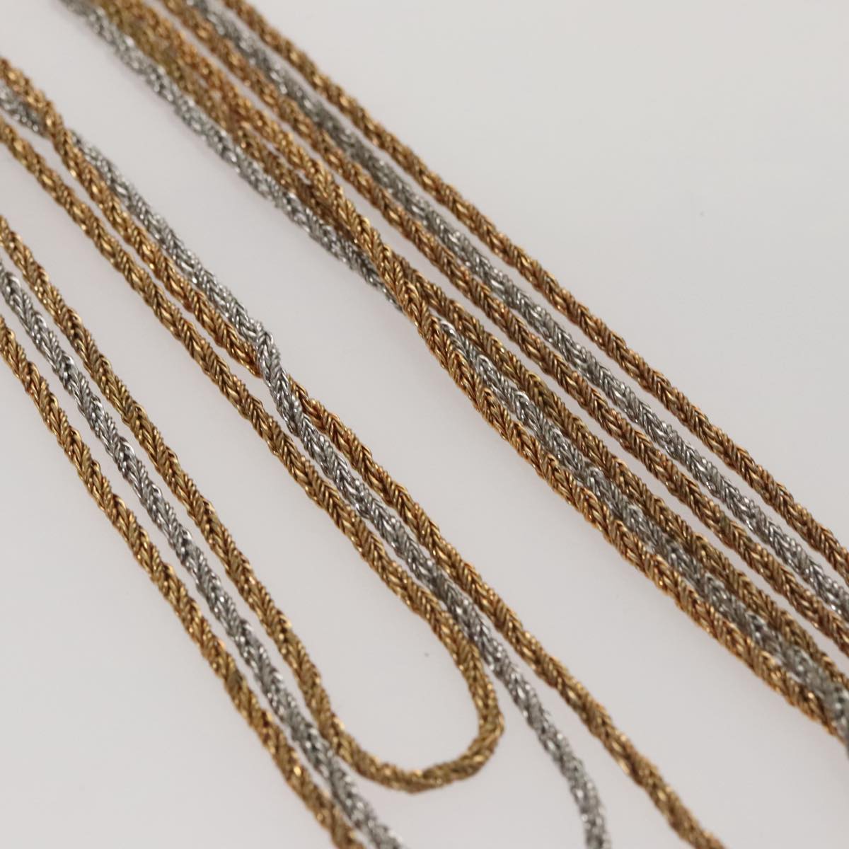 Christian Dior Twist Triple Necklace metal Gold Auth am7605