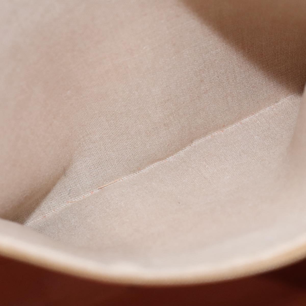 PRIMA CLASSE Hand Bag Leather PVC Beige Brown gold Auth am7609