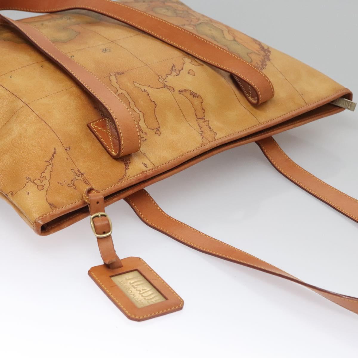 PRIMA CLASSE Hand Bag Leather PVC Beige Brown gold Auth am7609