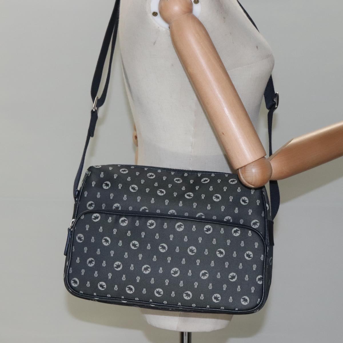 HUNTING WORLD Shoulder Bag Canvas Gray Auth am7610