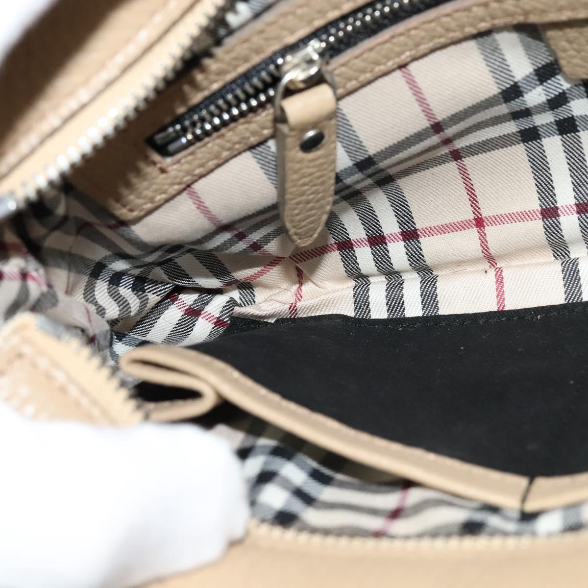 BURBERRY Shoulder Bag Leather Beige Auth am7618
