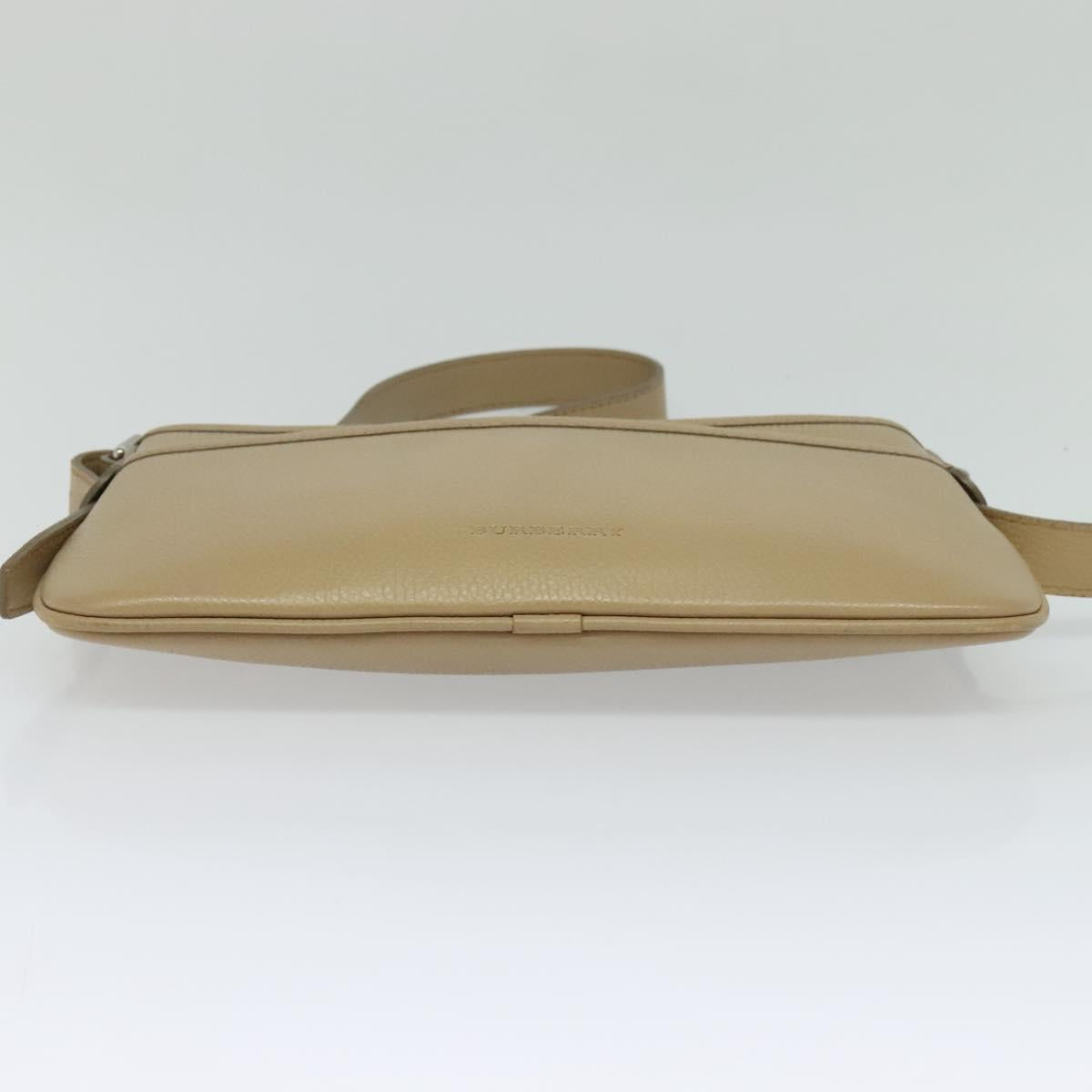 BURBERRY Shoulder Bag Leather Beige Auth am7618