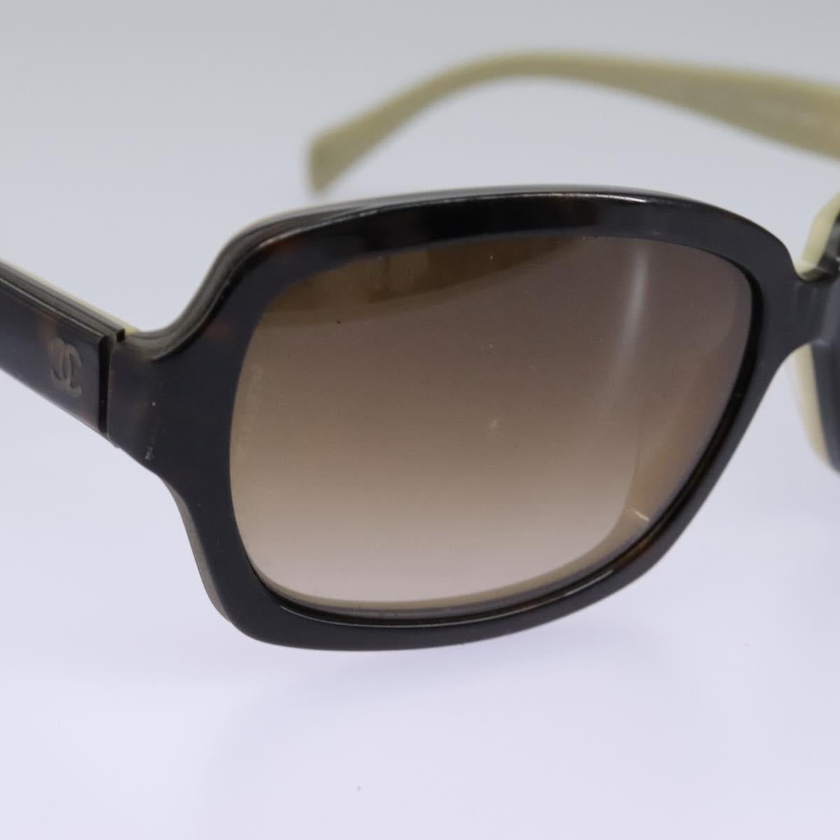 CHANEL Sunglasses plastic Brown CC Auth am7632