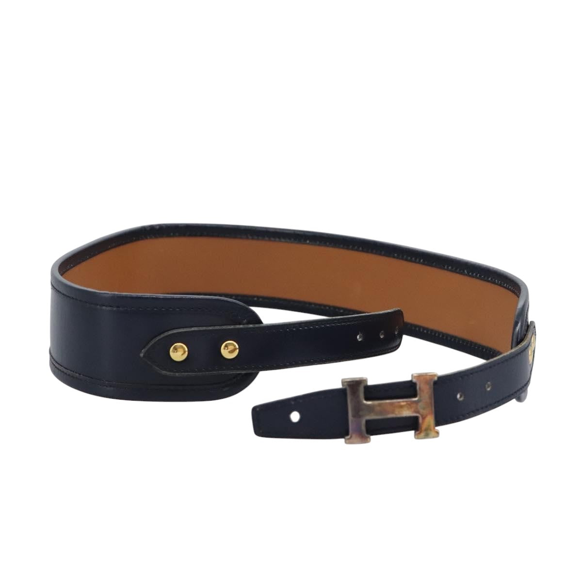 HERMES Constance Belt Leather Navy Auth am7633
