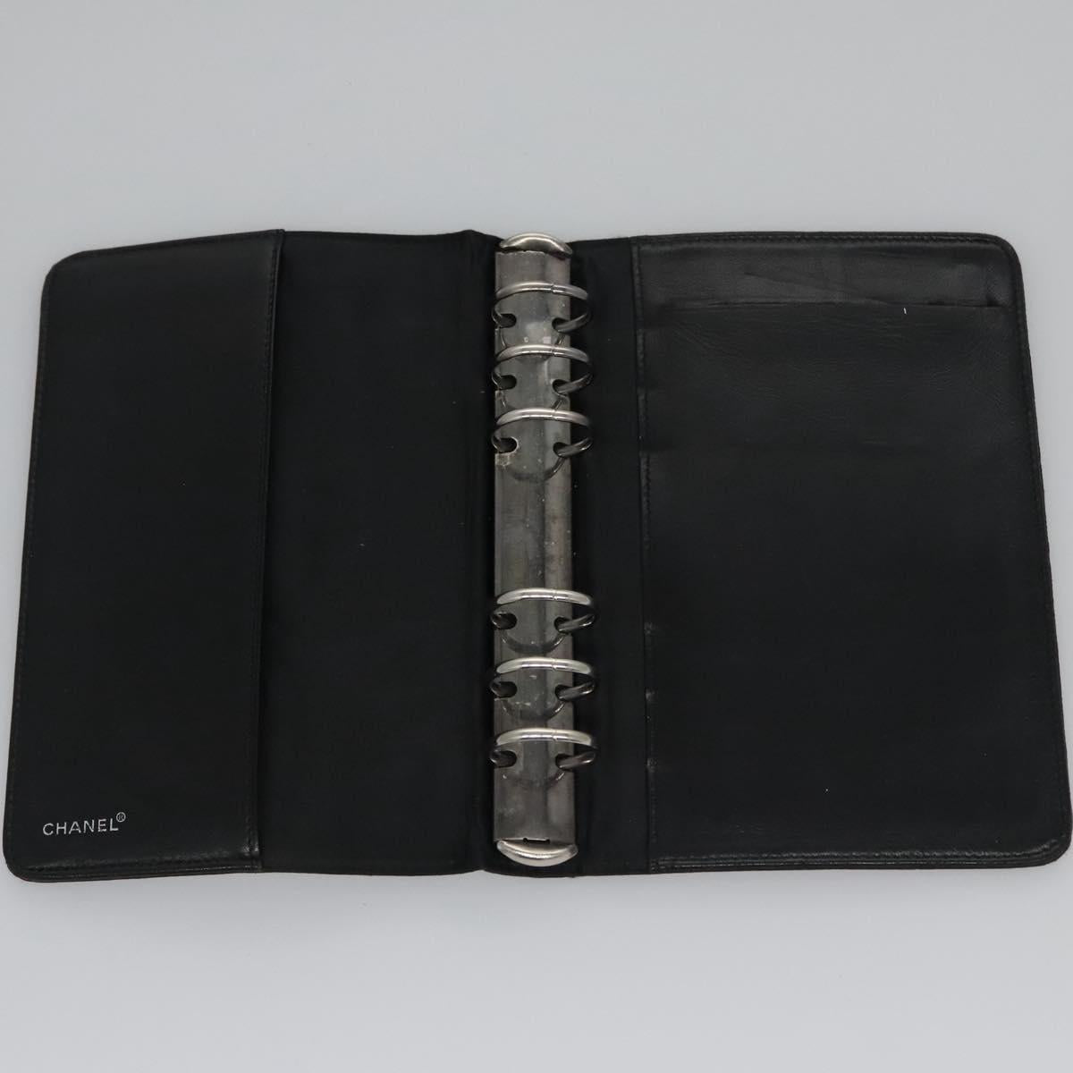 CHANEL New Travel line Day Planner Cover Nylon Black CC Auth am7648