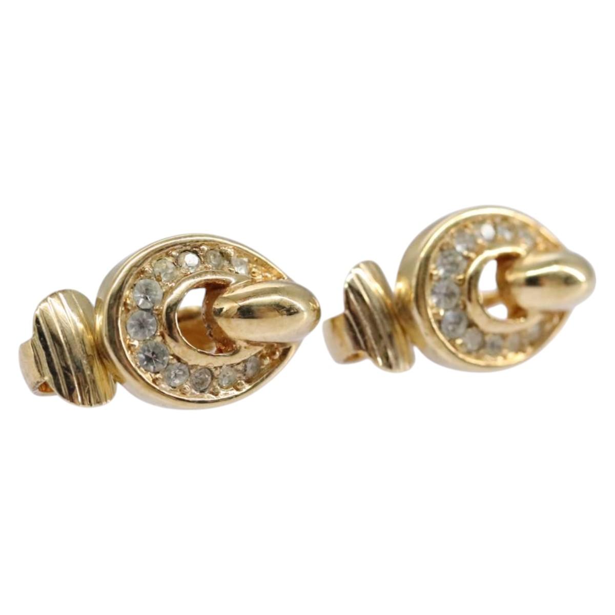 Christian Dior Earring metal Gold Auth am7650