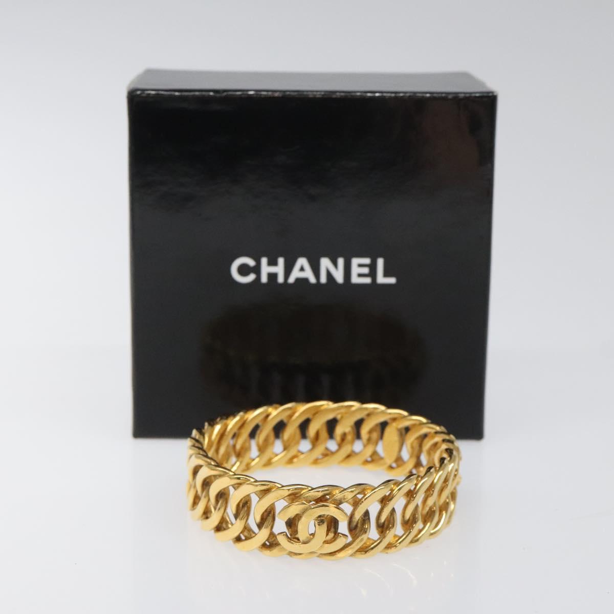 CHANEL COCO Bracelet metal Gold CC Auth am7652