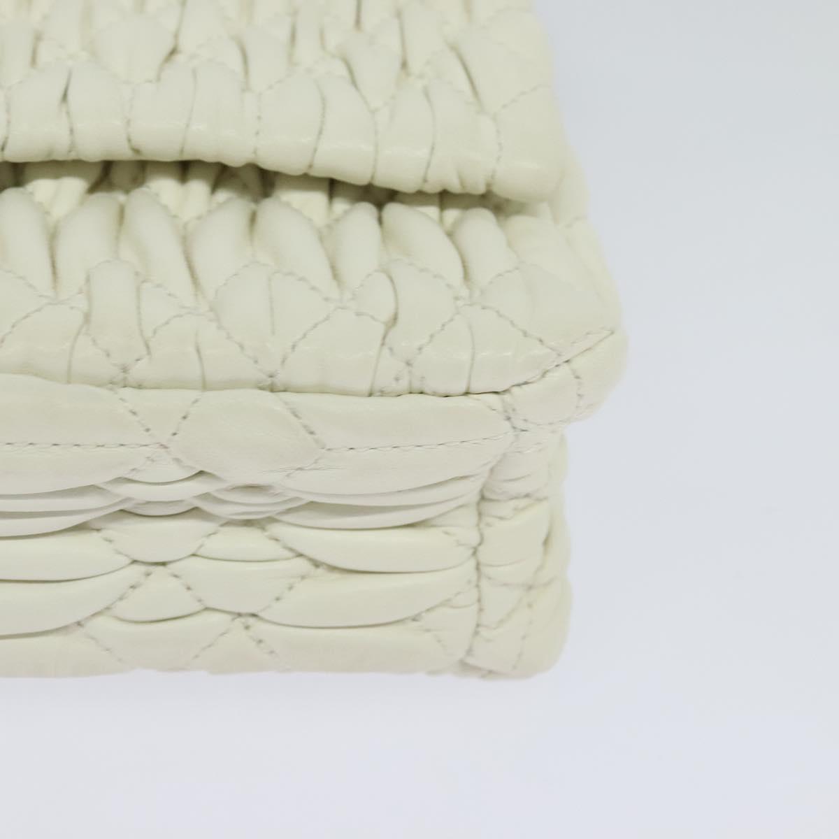 Miu Miu Matelasse Bijoux Shoulder Bag Leather White Auth am7657