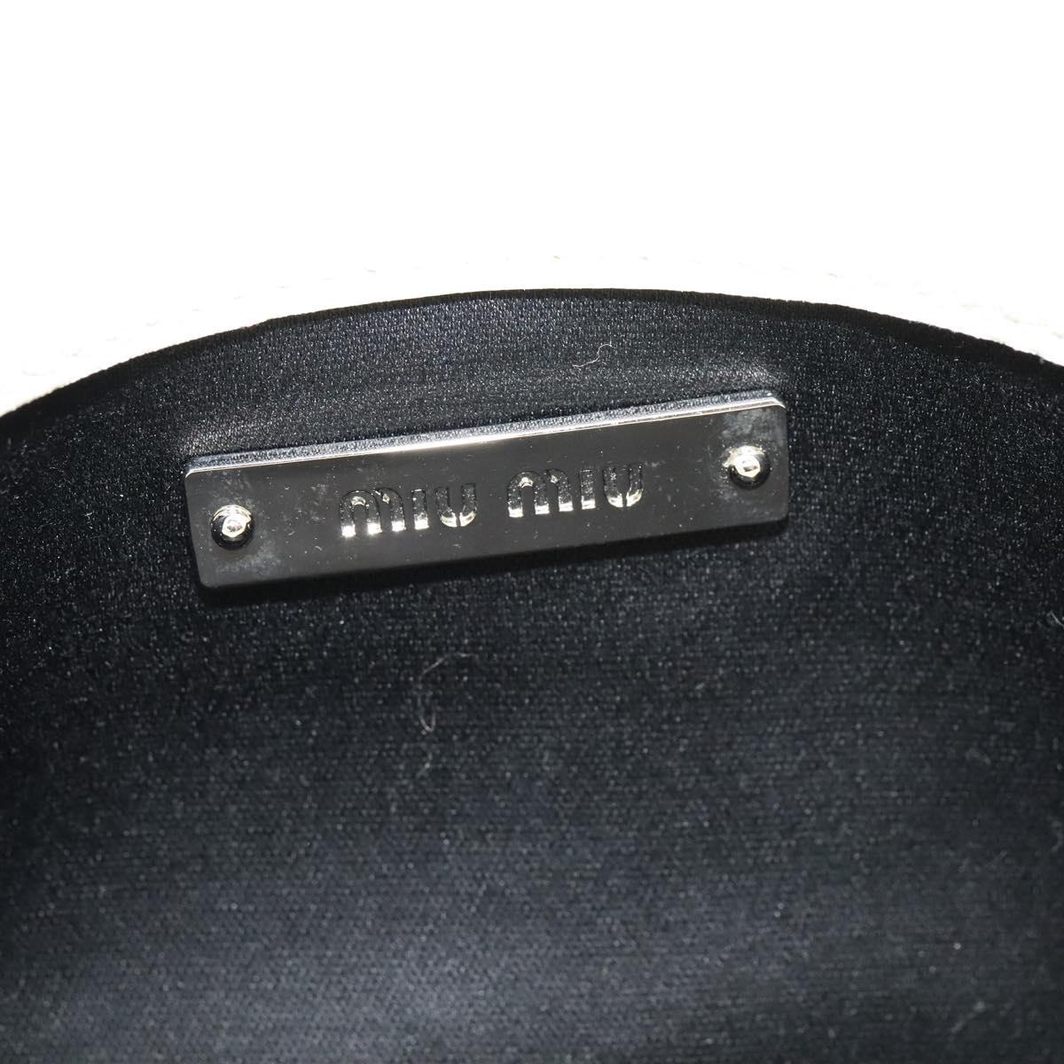 Miu Miu Matelasse Bijoux Shoulder Bag Leather White Auth am7657