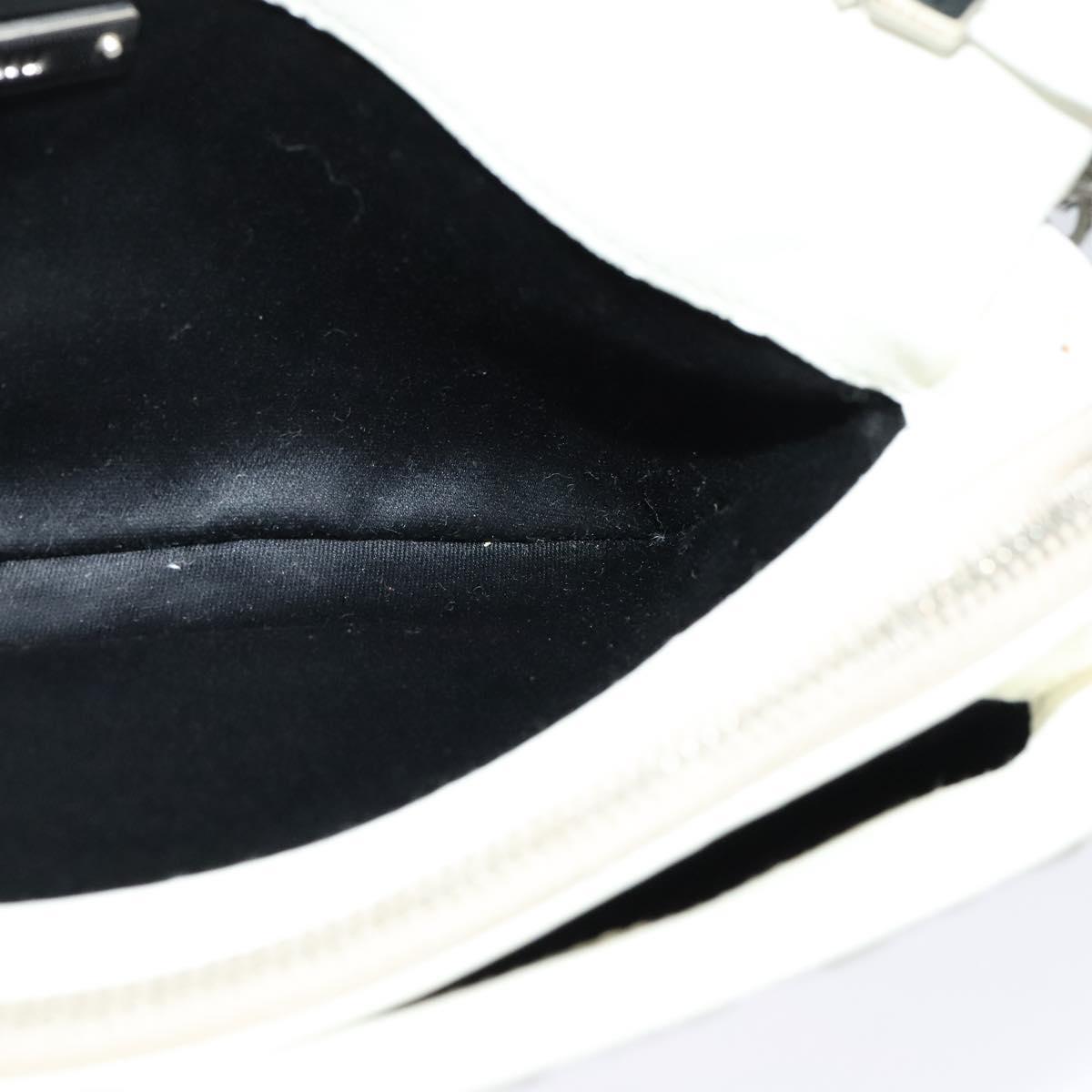 Miu Miu Matelasse Bijoux Shoulder Bag Leather White Auth am7657